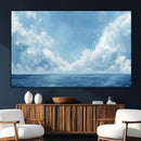 Abstract Ocean Print Artwork- Serene Blue Ocean Canvas Wall
