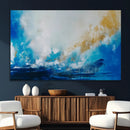 Blue Abstract Print - Dynamic Ocean-Inspired Canvas Wall Art