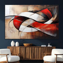 Abstract Wall Art - Modern Red and White Canvas Wall Art
