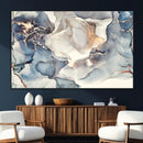 Abstract Blue and Gold Canvas Wall Art - Fluid Modern Ink