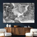Black White Abstract Canvas Wall Art - Fluid Ink Artwork -