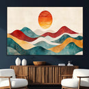 Southwest Mountain Wall Art Canvas Print – Boho Triptych