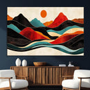 Western Wall Decor - Large Triptych Mountain Canvas - Boho