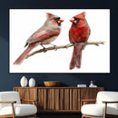 Cardinal Canvas Wall Art - Male and Female Cardinal Print -