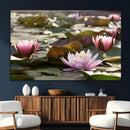 Lotus Flower Wall Art Canvas Print, Water Lily Large Wall