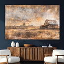 Rustic Farmhouse Wall Art Canvas Print | Barn and Field