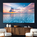 Ocean Sunset Canvas Wall Art Print – Tranquil Seascape
