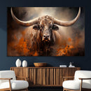 Highland Bull Canvas Abstract Canvas Wall Art Print –