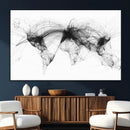 Flight Routes Air Traffic Map Canvas Wall Art - Framed -
