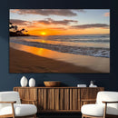 Sunset Wall Art Print - Stunning Beach Sunset Canvas Artwork