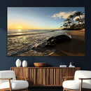 Tropical Beach Wall Art - Stunning Ocean Sunset Canvas Print