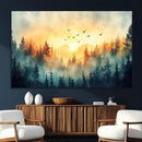 Abstract Forest Wall Art Print- Serene Nature Canvas Print