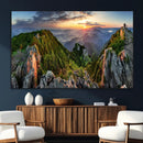 Mountain Sunset Panoramic Wall Art Canvas Print – Framed