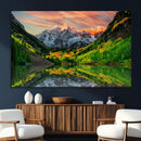 Maroon Bells Lake Wall Art Canvas Print – Framed Majestic