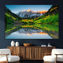 Sunrise Maroon Bells Lake Wall Art Canvas Print – Framed Elk