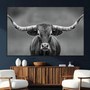 Texas Longhorn Wall Art Canvas Print – Framed Western Bull