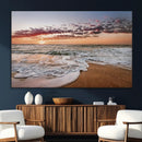Ocean Sunset Wall Art Canvas Print – Framed Sandy Shore