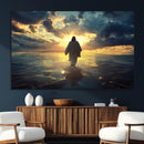 Jesus Walks Wall Art Canvas Print – Framed Divine Sunset by MyGreatCanvas | Canvas Wall Art Prints | Photo Prints & Wall Decor