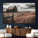 Rustic Barn Wall Art Canvas Print – Framed Moody Field Scene by MyGreatCanvas | Canvas Wall Art Prints | Photo Prints & Wall Decor
