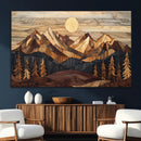Wood Mountain Landscape Wall Art Canvas Print – Framed