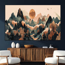 Wood Mountain Landscape Wall Art Canvas Print – Framed