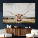 Texas Longhorn Wall Art Canvas Print – Framed Western Cow