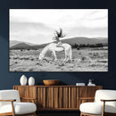 White Horse Wall Art Canvas Print – Framed Woman Rider