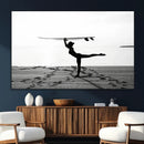 Yoga Surf Wall Art Canvas Print – Framed Black White Shore by MyGreatCanvas | Canvas Wall Art Prints | Photo Prints & Wall Decor