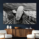 Black and White Surfing Wall Art Canvas Print – Framed by MyGreatCanvas | Canvas Wall Art Prints | Photo Prints & Wall Decor