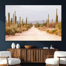 Desert Cactus Lined Road Wall Art Canvas Print – Framed by MyGreatCanvas | Canvas Wall Art Prints | Photo Prints & Wall Decor