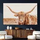 Longhorn Bull Wall Art Canvas Print – Framed Western Cow
