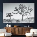 Joshua Trees Wall Art Canvas Print – Framed Black White