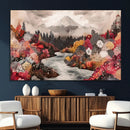 Mountain Wall Art Canvas Print – Framed Autumn Forest