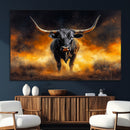 Longhorn Canvas Wall Art Canvas Print – Framed Bold Bull