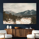 Mountain Landscape Wall Art Canvas Print – Framed Snowy