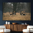 Deer Wall Art Canvas Print – Framed Rustic Wildlife Stags