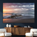 Golden Hour Wall Art Canvas Print – Framed Tranquil Waves