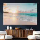 Beach Sunset Wall Art Canvas Print – Framed Ocean Waves
