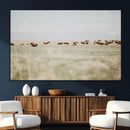 Bison Herd Wall Art Canvas Print – Framed Western Bison