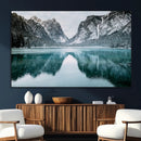 Mountain Lake Wall Art Canvas Print – Framed Toblacher See
