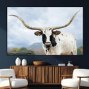 Texas Longhorn Wall Art Canvas Print – Framed Western Rustic