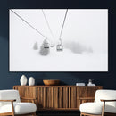 Ski Lift Wall Art Canvas Print – Snowy Alpine Landscape