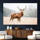 Vintage Wildlife Wall Art Canvas Print – Misty Landscape