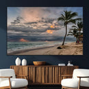 Tropical Storm Wall Art Canvas Print – Framed Moody Beach