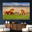 Texas Longhorn Pair Wall Art Canvas Print – Peaceful Rustic by MyGreatCanvas | Canvas Wall Art Prints | Photo Prints & Wall Decor