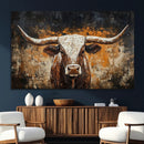 Abstract Longhorn Bull Wall Art Canvas Print – Vintage by MyGreatCanvas | Canvas Wall Art Prints | Photo Prints & Wall Decor