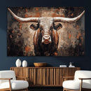 Rustic Longhorn Bull Wall Art Canvas Print – Vintage Western by MyGreatCanvas | Canvas Wall Art Prints | Photo Prints & Wall Decor