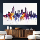 Atlanta Skyline Wall Art Canvas Print – Framed Colorful