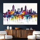 Atlanta Skyline Wall Art Canvas Print – Framed Colorful