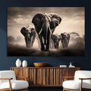 Elephant Family Wall Art Canvas Print, Framed Elephant Wall